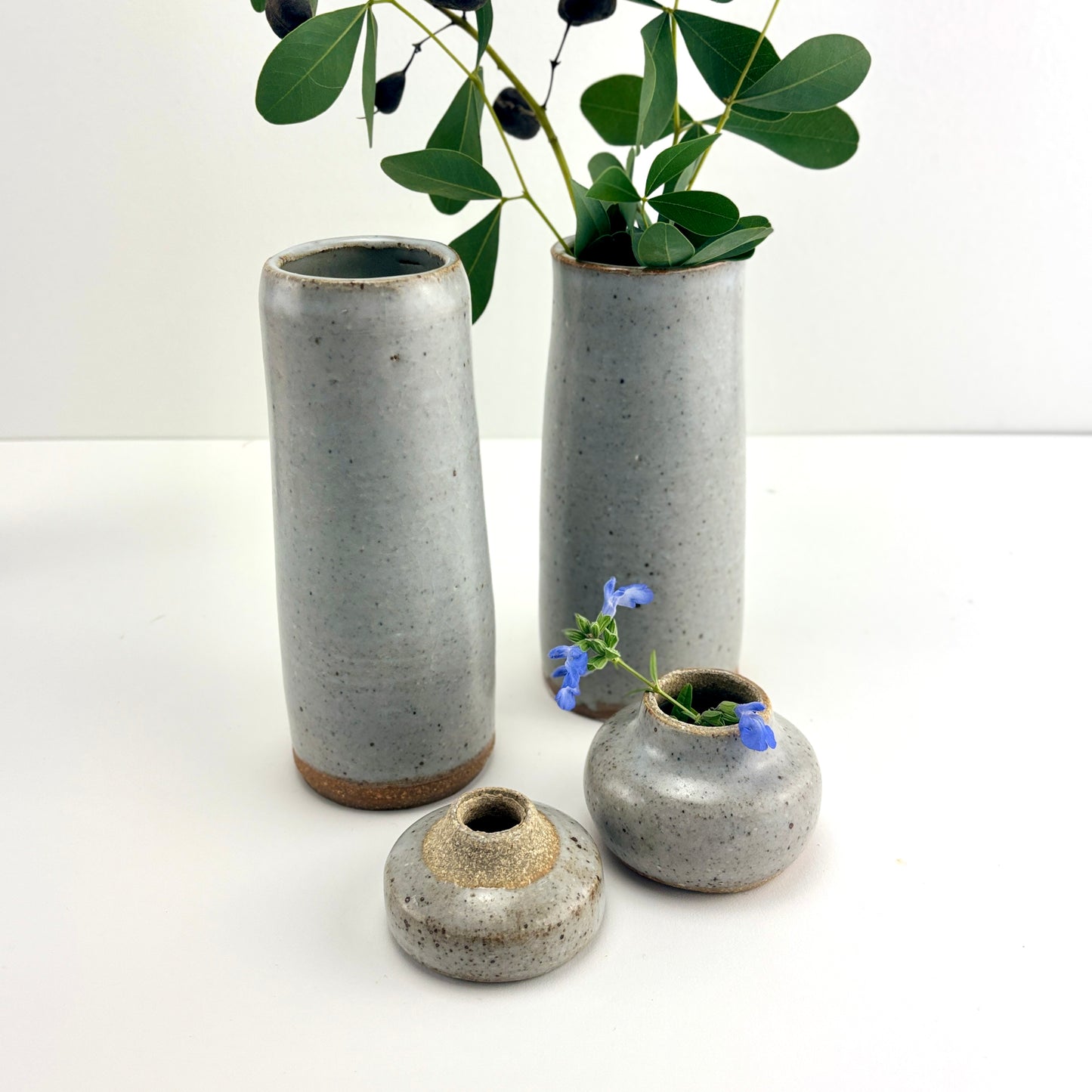 Slim light clay vase 2, Haze