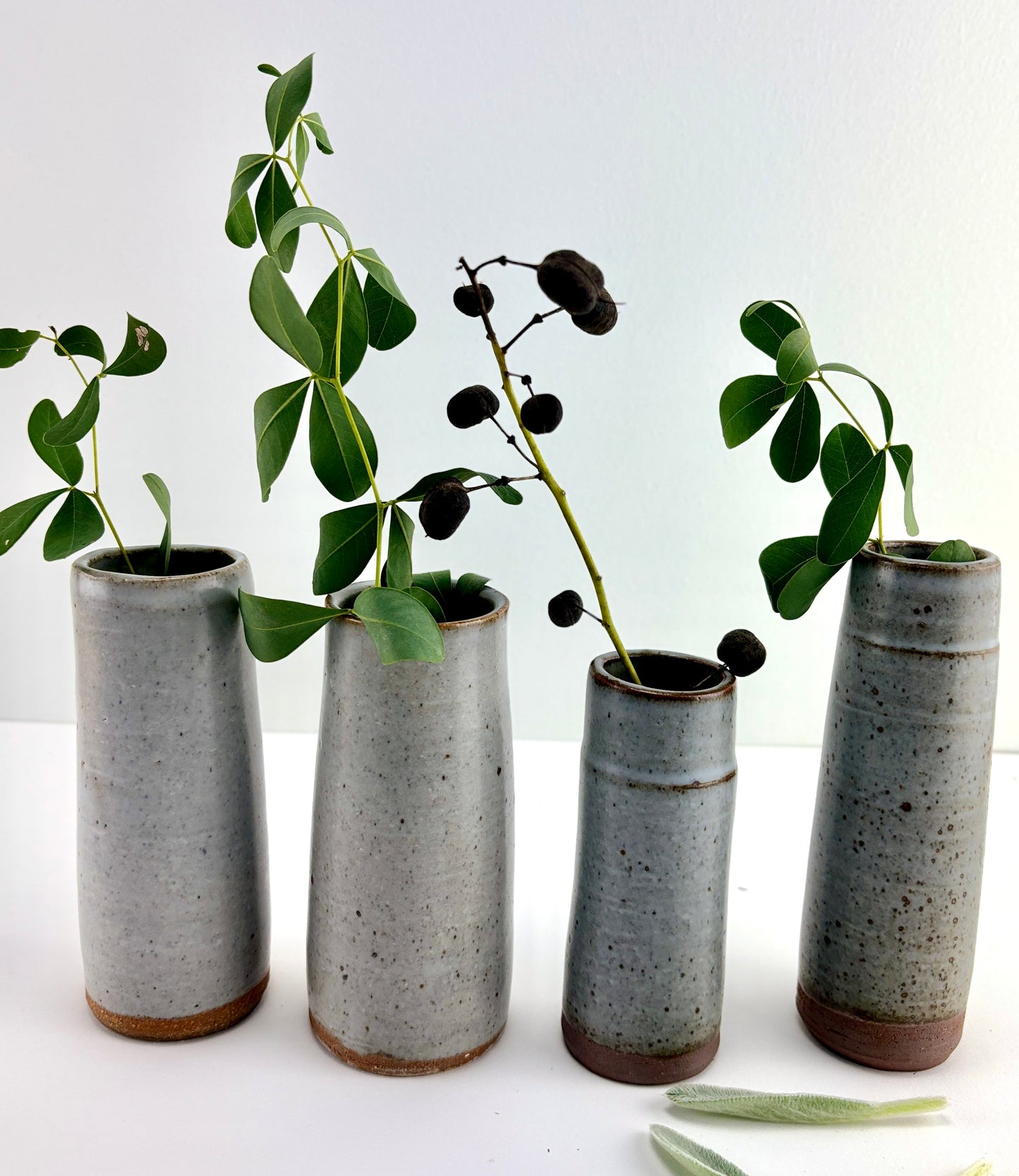 Slim light clay vase 1, Haze