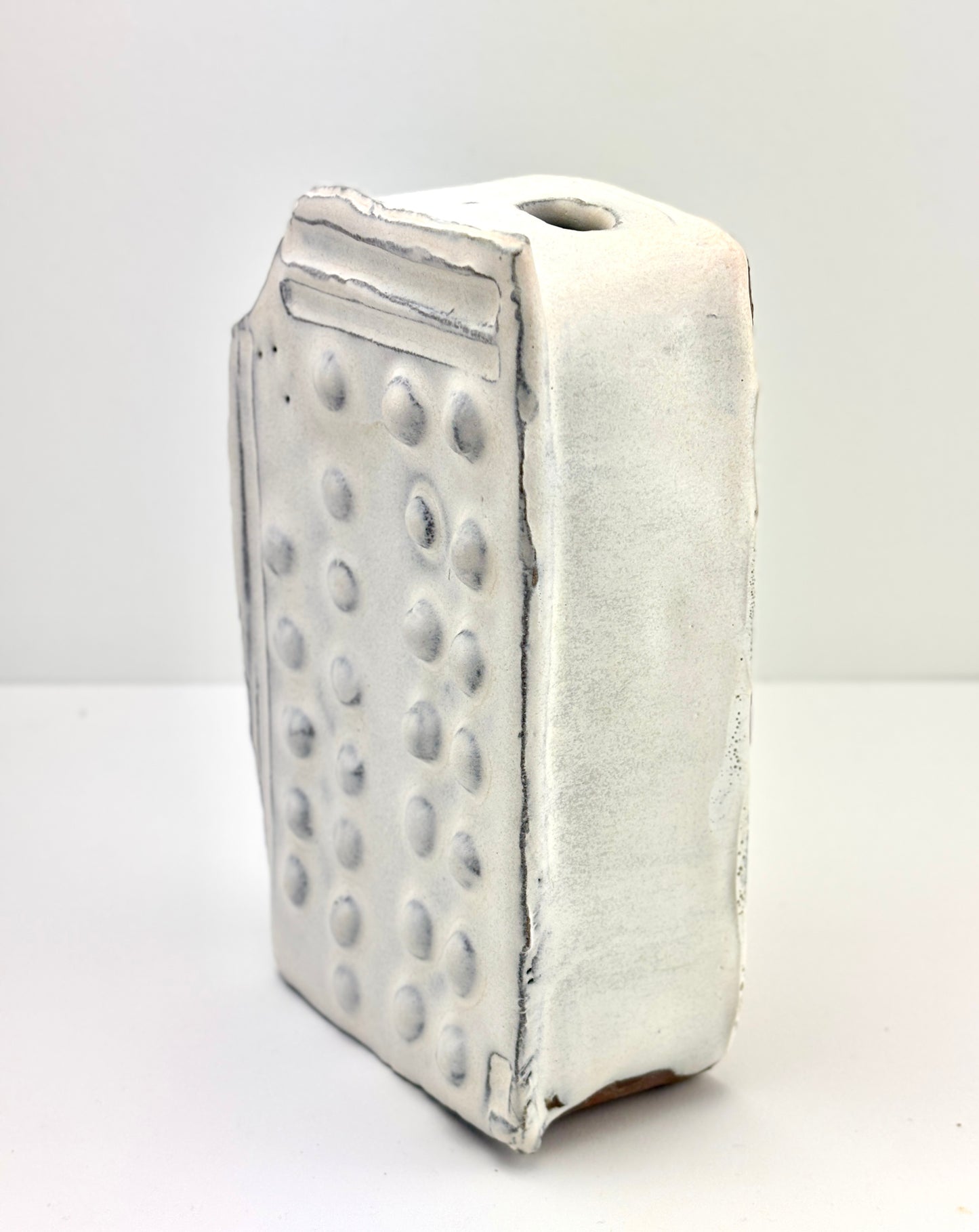 Flower Brick Carved rectangle wall or surface cumulus white