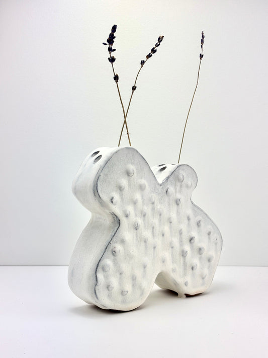 Flower Brick petal shape, dot texture in cumulus glaze