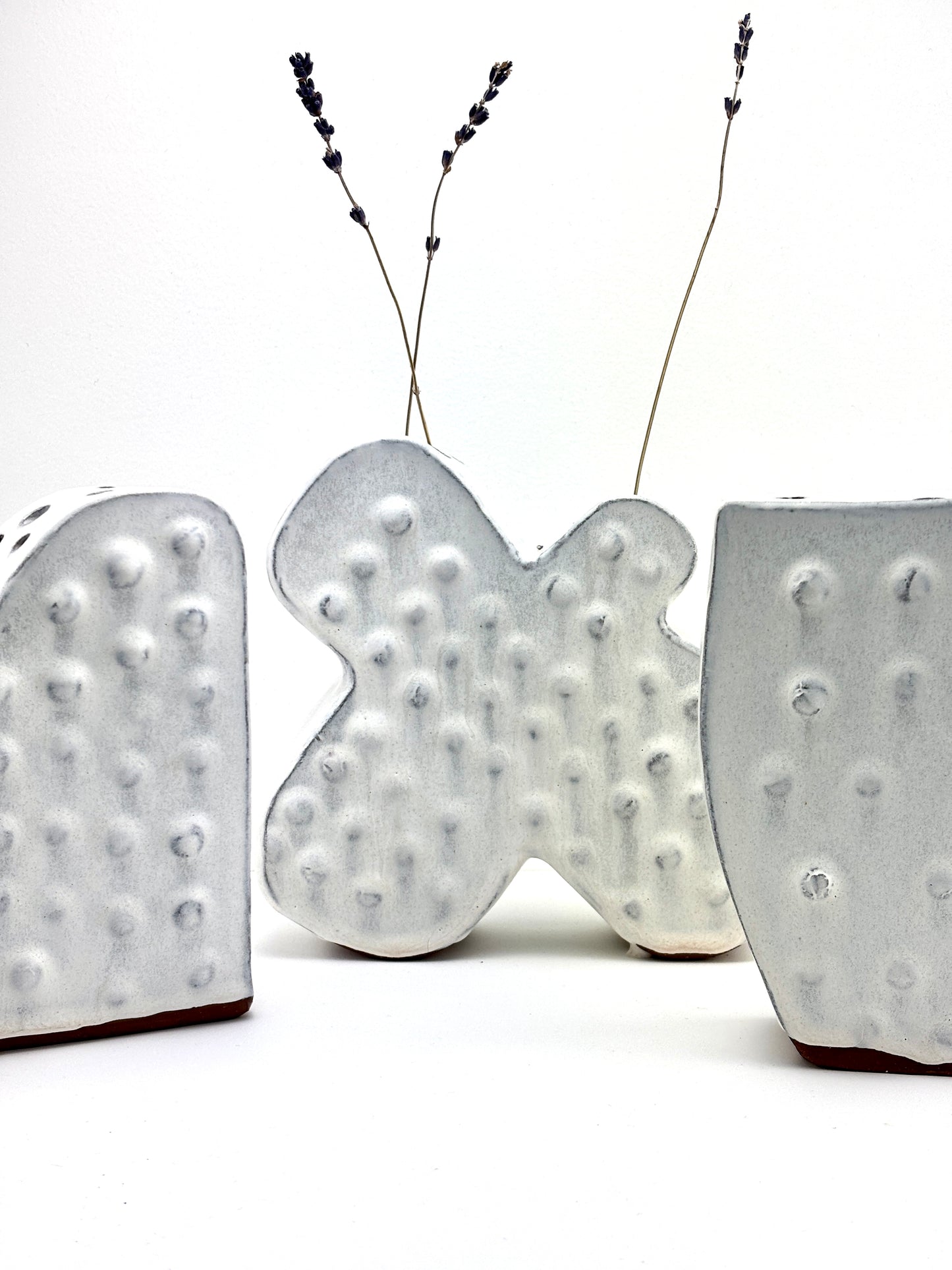 Flower Brick Cloud shape, dot texture in Cumulus glaze